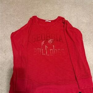 47 Brand Red Georgia Bulldogs Long Sleeve Tee